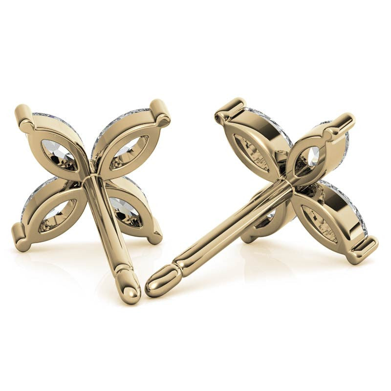 Marquise cut Moissanite Stud Earrings