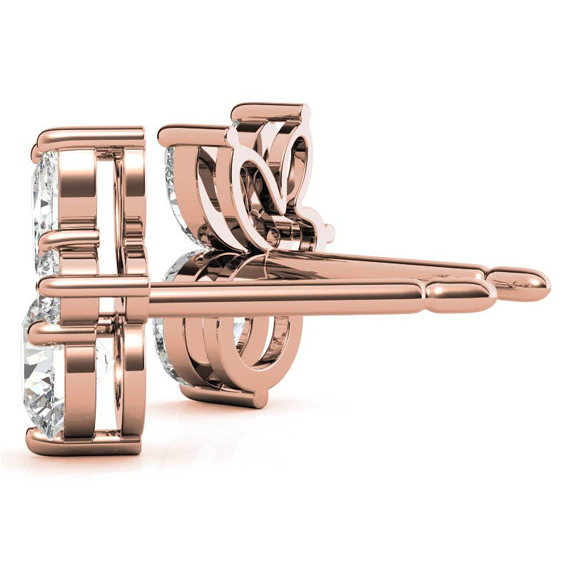 0.77tcw Round and Marquise Accented Moissanite Stud Earrings