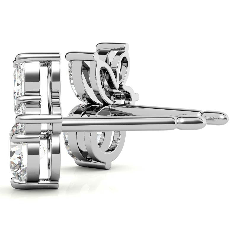 0.77tcw Round and Marquise Accented Moissanite Stud Earrings