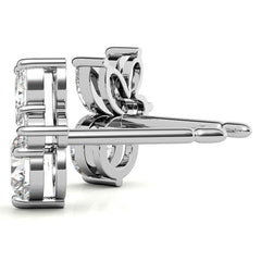 0.77tcw Round and Marquise Accented Moissanite Stud Earrings