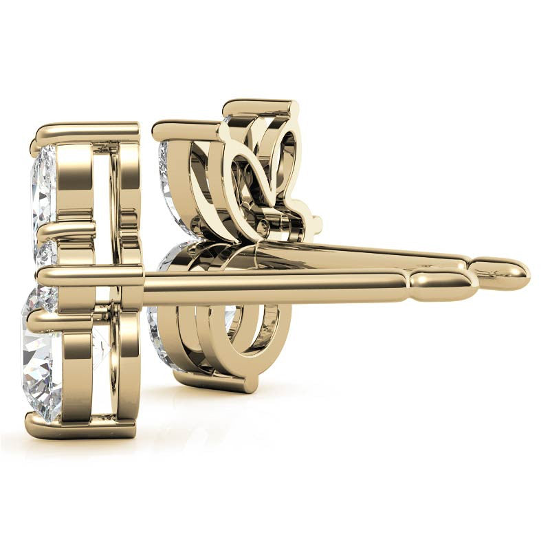 0.77tcw Round and Marquise Accented Moissanite Stud Earrings