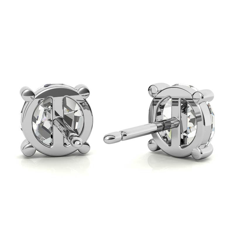 Round Rose Cut Moissanite Earring Studs