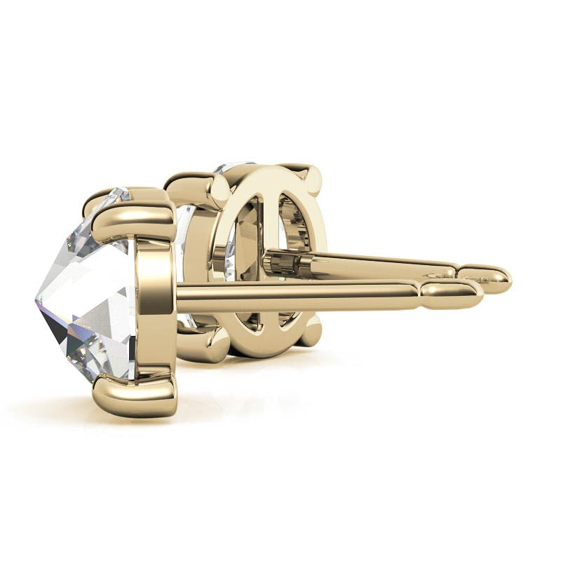Round Rose Cut Moissanite Earring Studs