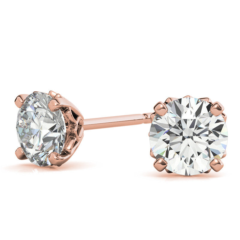 Round Petal Inspired Moissanite Stud Earrings
