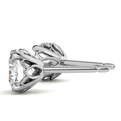 Round Petal Inspired Moissanite Stud Earrings