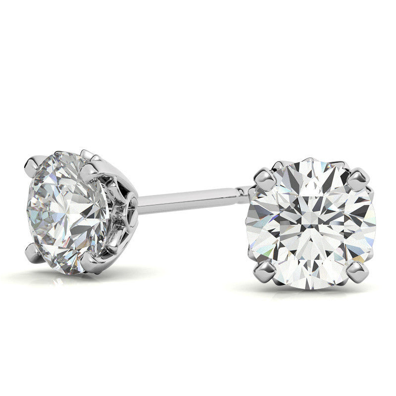Round Petal Inspired Moissanite Stud Earrings