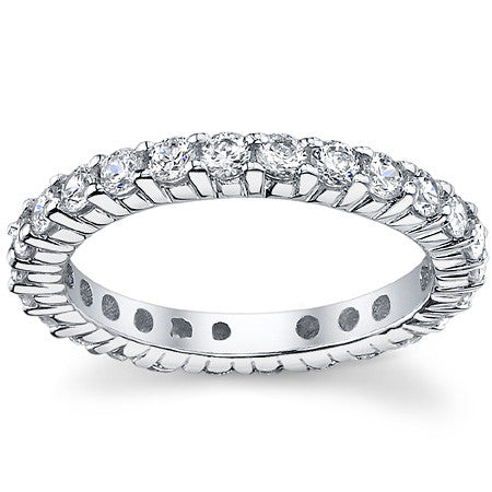 2.5mm Moissanite Shared Prong Eternity Ring