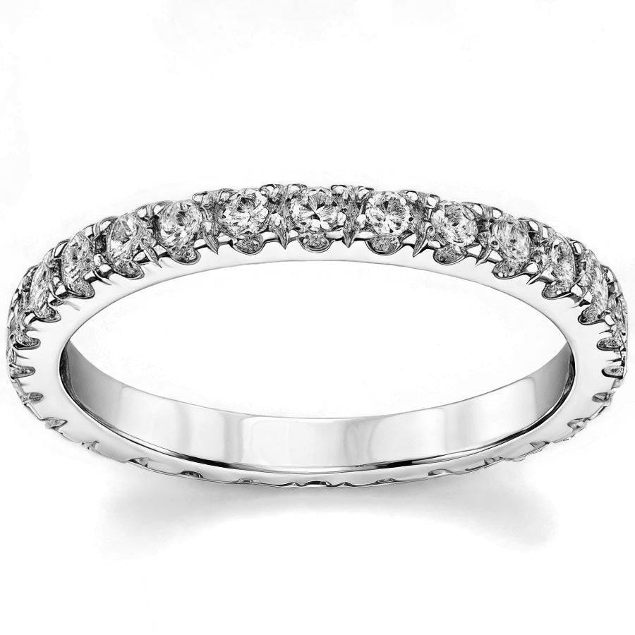 2.0mm Moissanite Round 4-Prong Eternity Ring
