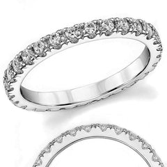 2.0mm Moissanite Round 4-Prong Eternity Ring
