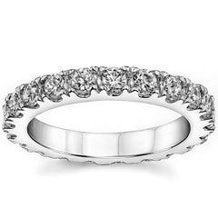 3.0mm Moissanite Round 4-Prong Eternity Ring