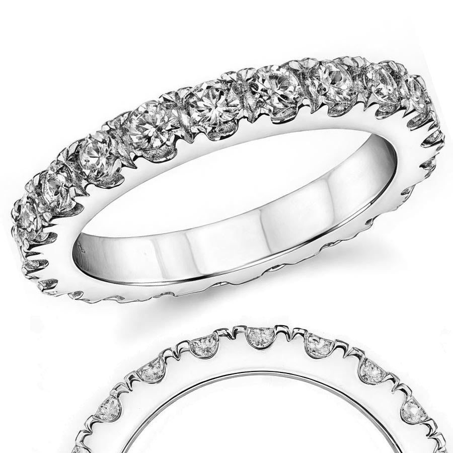 3.0mm Moissanite Round 4-Prong Eternity Ring