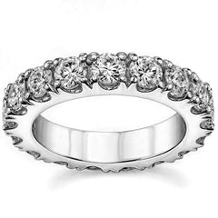 4.0mm Moissanite Round 4-Prong Eternity Ring