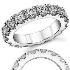 4.0mm Moissanite Round 4-Prong Eternity Ring