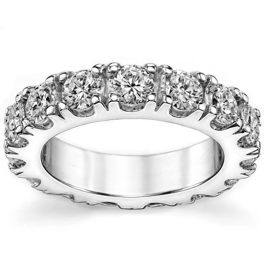 4.5mm Moissanite Round 4-Prong Eternity Ring