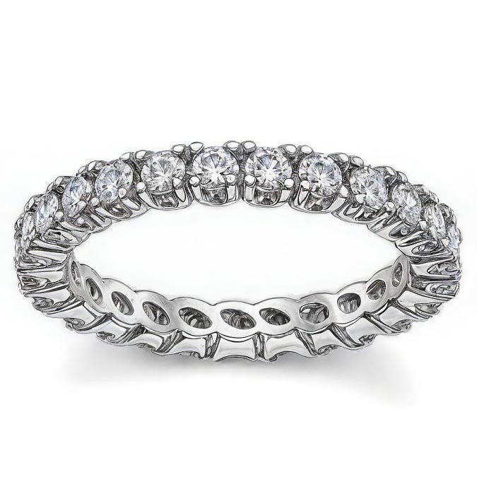 2.5mm Moissanite Round 4-Prong Eternity Ring