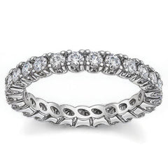 2.5mm Moissanite Round 4-Prong Eternity Ring