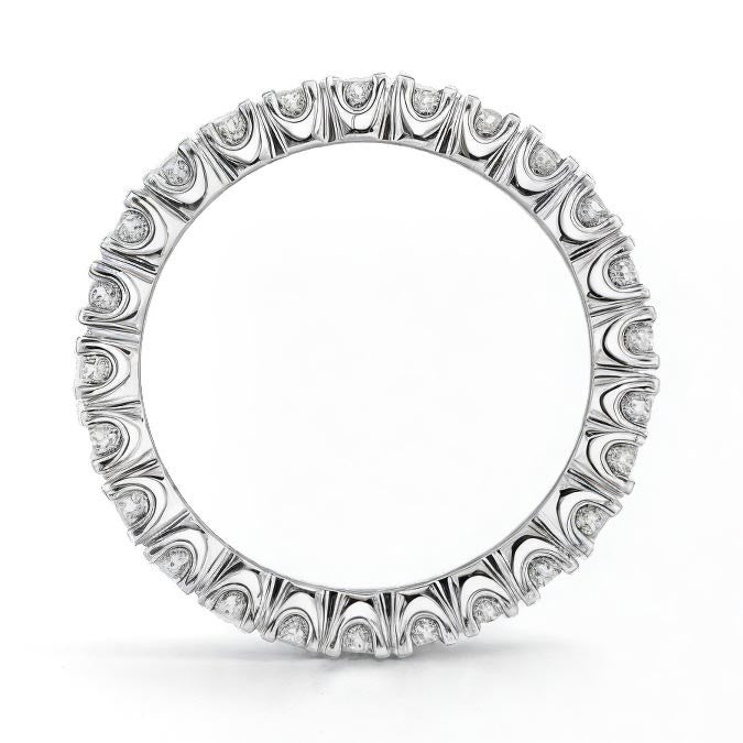 2.5mm Moissanite Round 4-Prong Eternity Ring