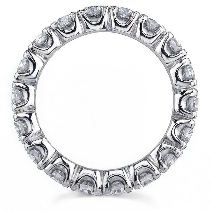 3.0mm Moissanite Round 4-Prong Eternity Ring