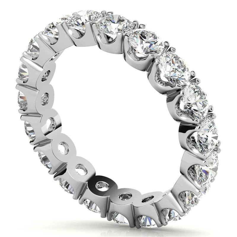3.5mm Moissanite Round 4-Prong Eternity Ring