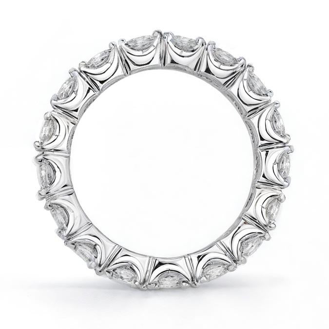 4.0mm Moissanite Round 4-Prong Eternity Ring
