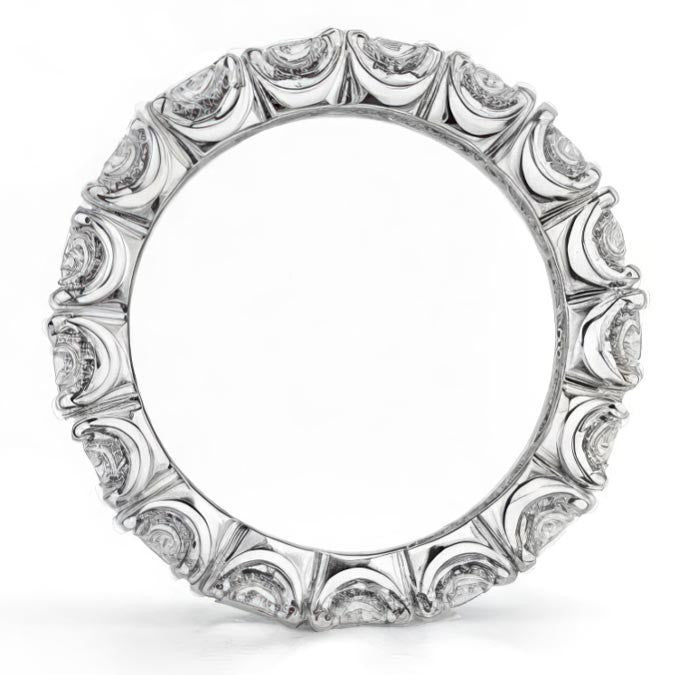 4.5mm Moissanite Round 4-Prong Eternity Ring
