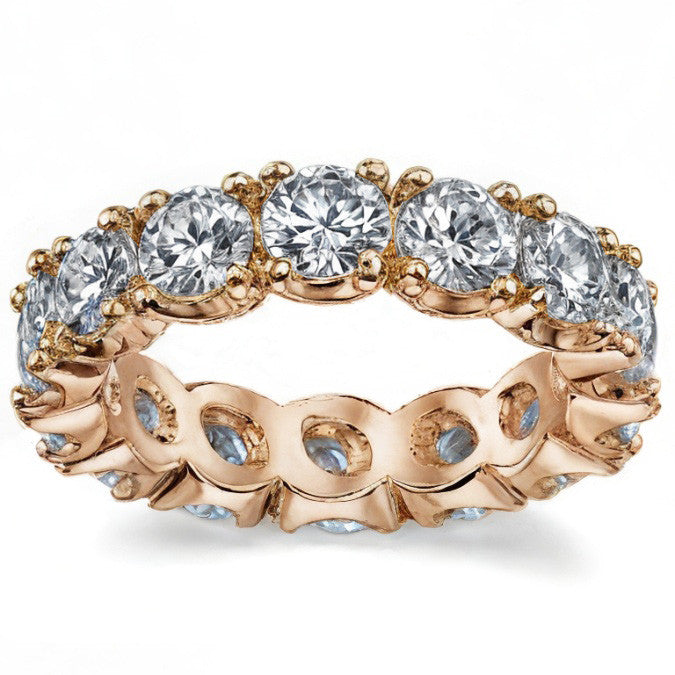 4.5mm Moissanite Round 4-Prong Eternity Ring