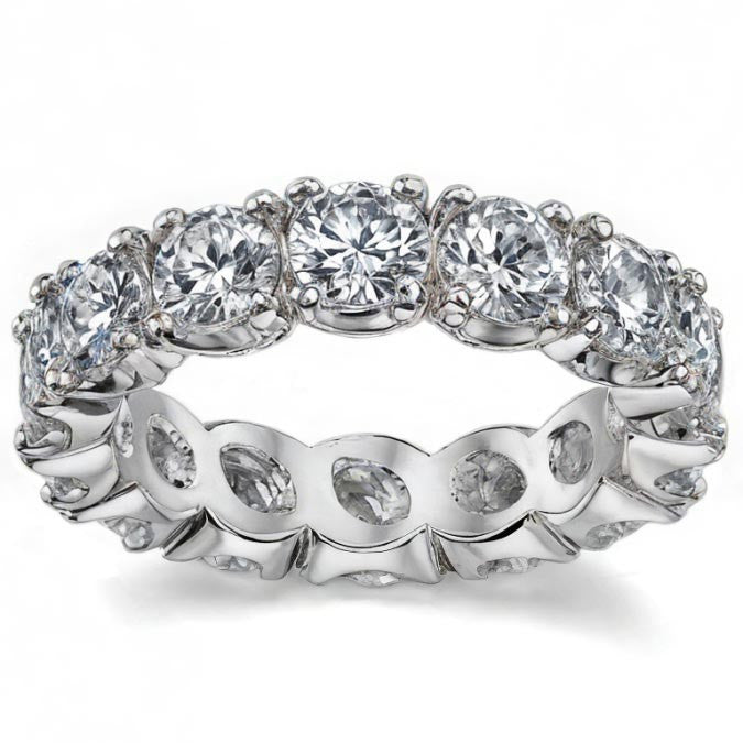 4.5mm Moissanite Round 4-Prong Eternity Ring
