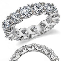 4.5mm Moissanite Round 4-Prong Eternity Ring