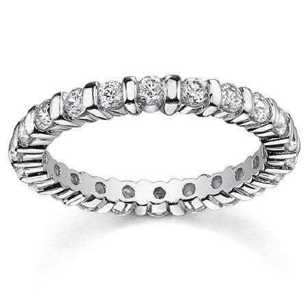 2.5mm Moissanite Round Bar Eternity Ring