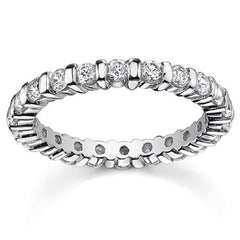 2.5mm Moissanite Round Bar Eternity Ring