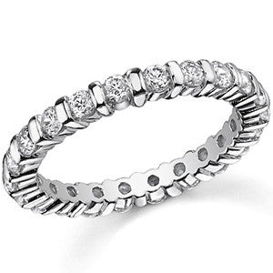 2.5mm Moissanite Round Bar Eternity Ring
