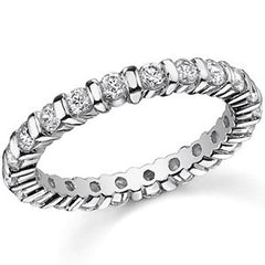 2.5mm Moissanite Round Bar Eternity Ring