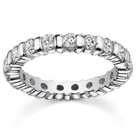3.0mm Moissanite Round Bar Eternity Ring
