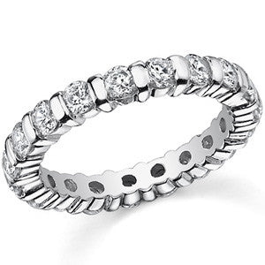 3.0mm Moissanite Round Bar Eternity Ring