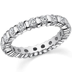 3.0mm Moissanite Round Bar Eternity Ring