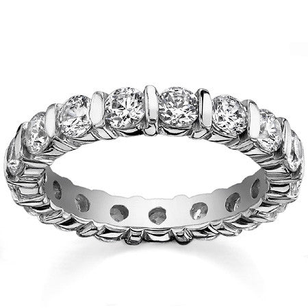 3.5mm Moissanite Round Bar Eternity Ring