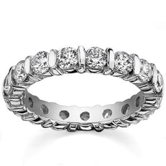 3.5mm Moissanite Round Bar Eternity Ring