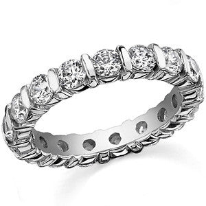 3.5mm Moissanite Round Bar Eternity Ring