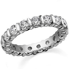 3.5mm Moissanite Round Bar Eternity Ring