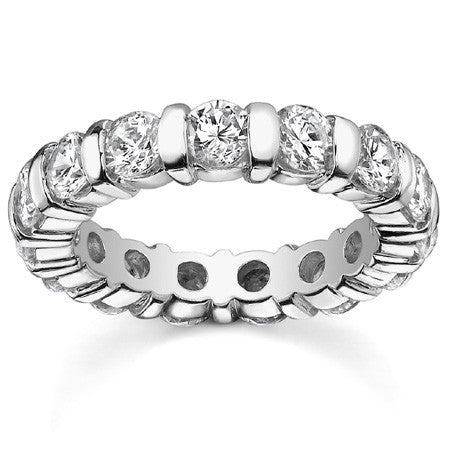 4.0mm Moissanite Round Bar Eternity Ring