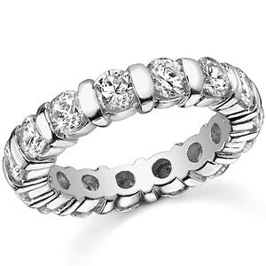 4.0mm Moissanite Round Bar Eternity Ring