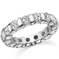 4.0mm Moissanite Round Bar Eternity Ring