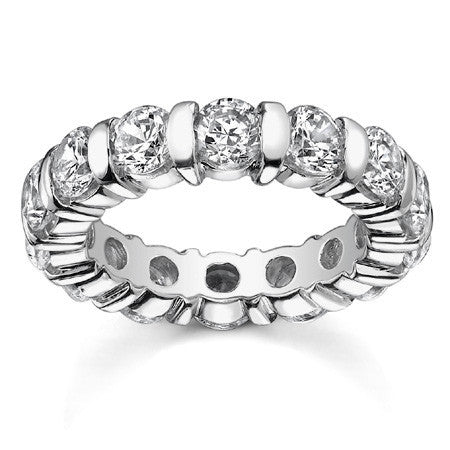 4.5mm Moissanite Round Bar Eternity Ring