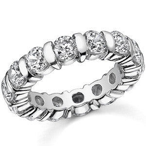 4.5mm Moissanite Round Bar Eternity Ring
