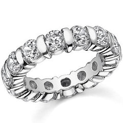4.5mm Moissanite Round Bar Eternity Ring