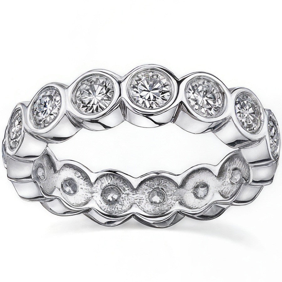 3.5mm Moissanite Round Bezel Eternity Ring