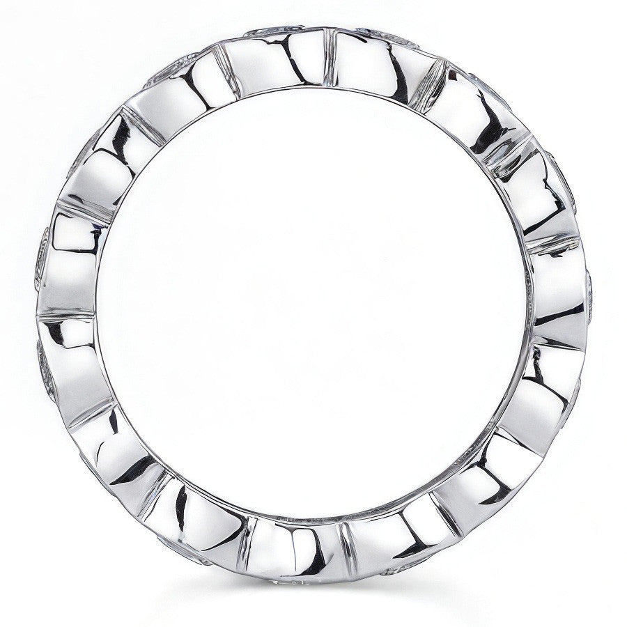 3.5mm Moissanite Round Bezel Eternity Ring