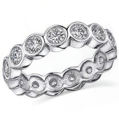 3.5mm Moissanite Round Bezel Eternity Ring