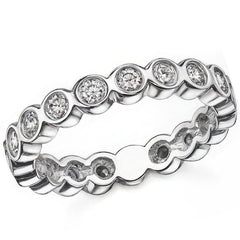 2.5mm Moissanite Round Bezel Eternity Ring