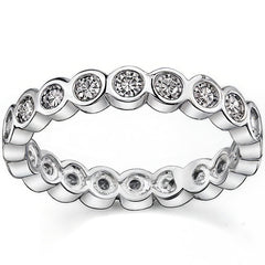 2mm Moissanite Round Bezel Eternity Ring
